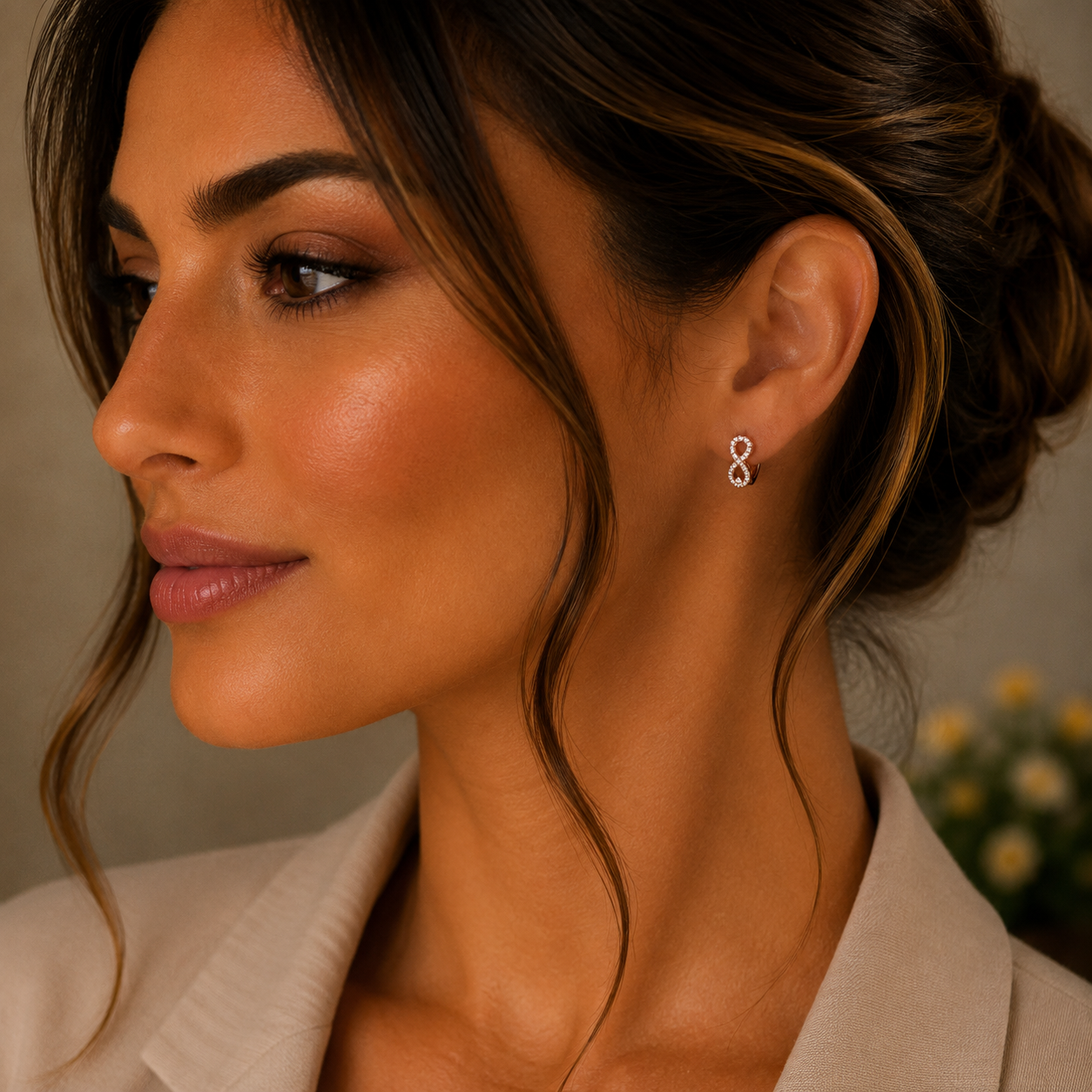 18KT Gold Infinity Diamond Earrings