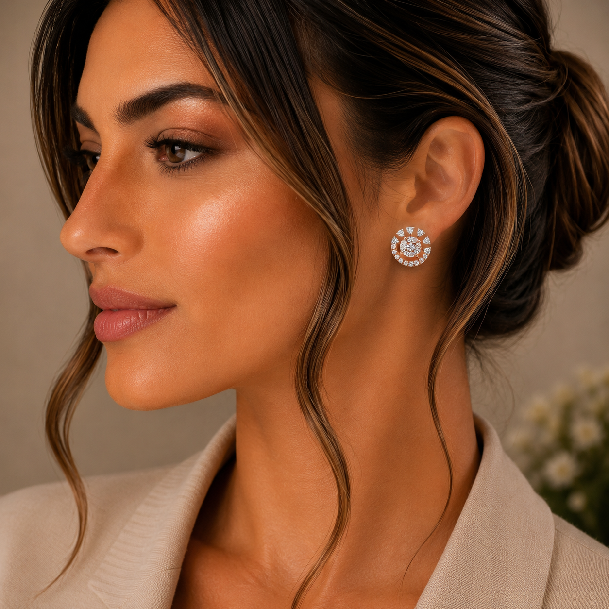 Classic Diamond Stud Earrings for Women