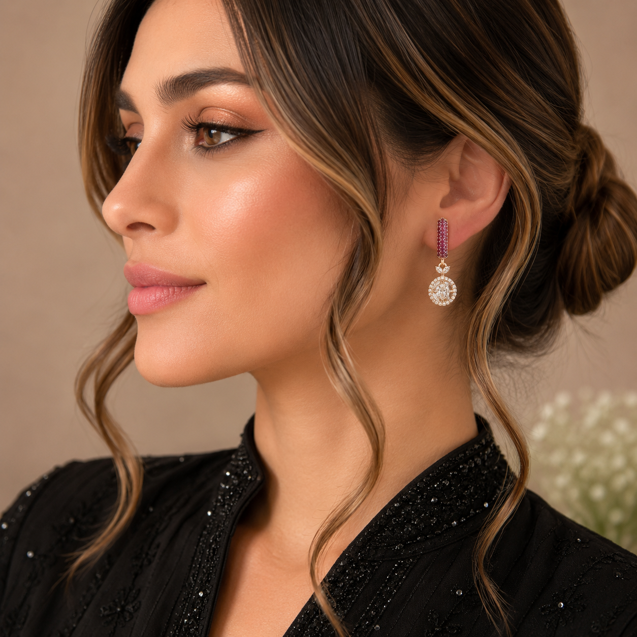 Diamond Statement Long Earrings for Women