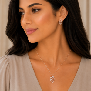 Elegant Diamond Pendant Set