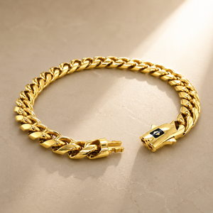 22K Gold Cuban Chain Bracelet for Men | Classic Bold Design