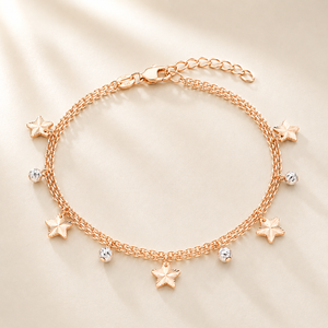 18KT Gold Star Charm Bracelet