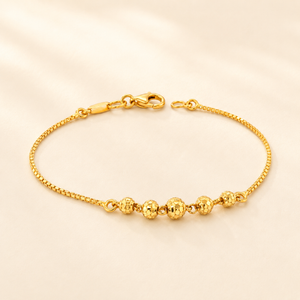 22KT Gold Petite Bead Chain Bracelet