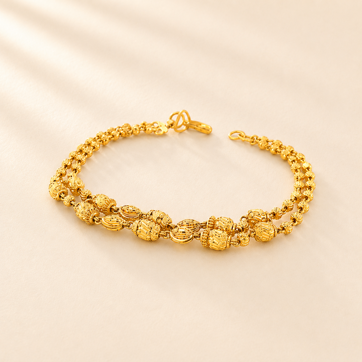 22KT Gold Beaded Ladies Bracelet