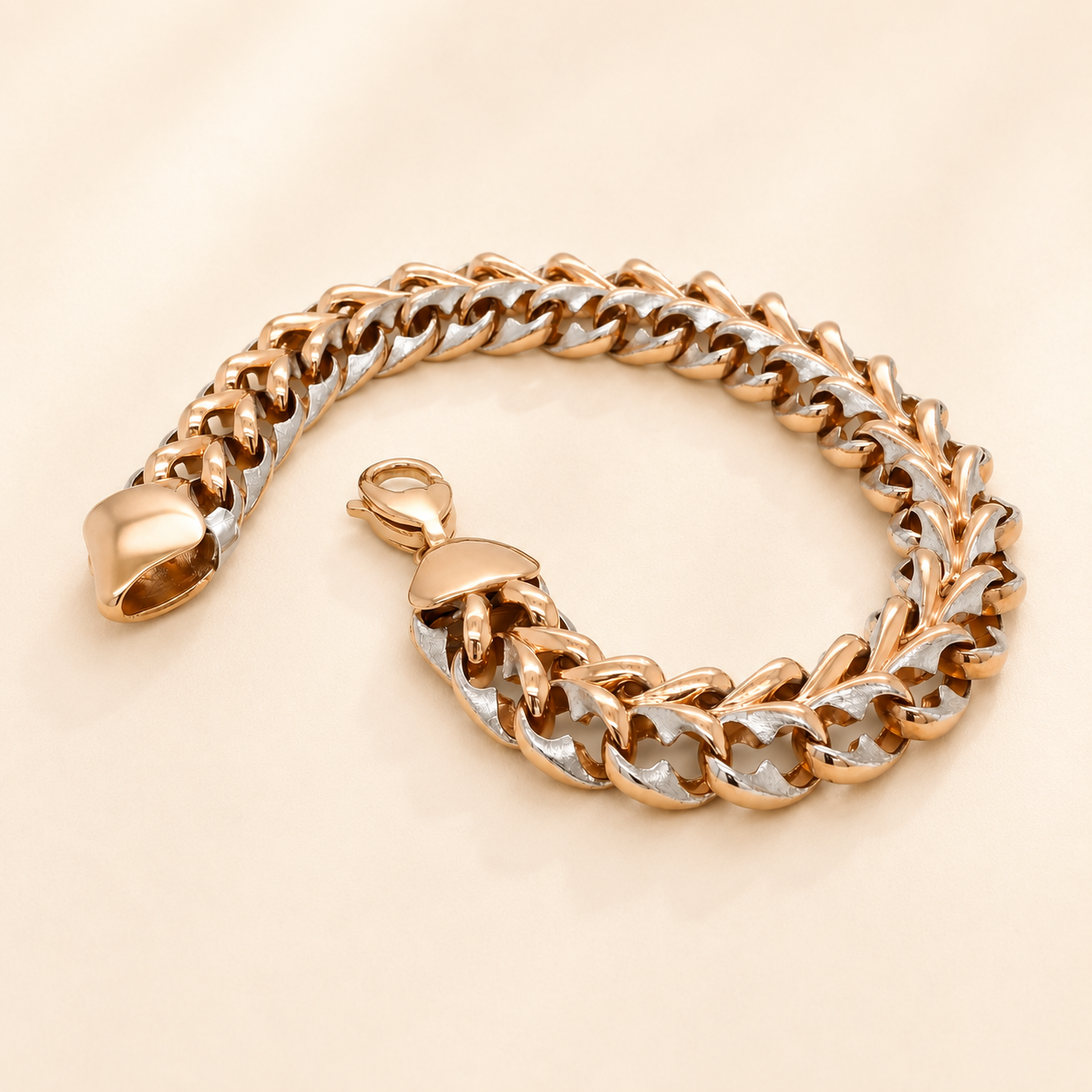 18KT Two-Tone Gold Bracelet for Men