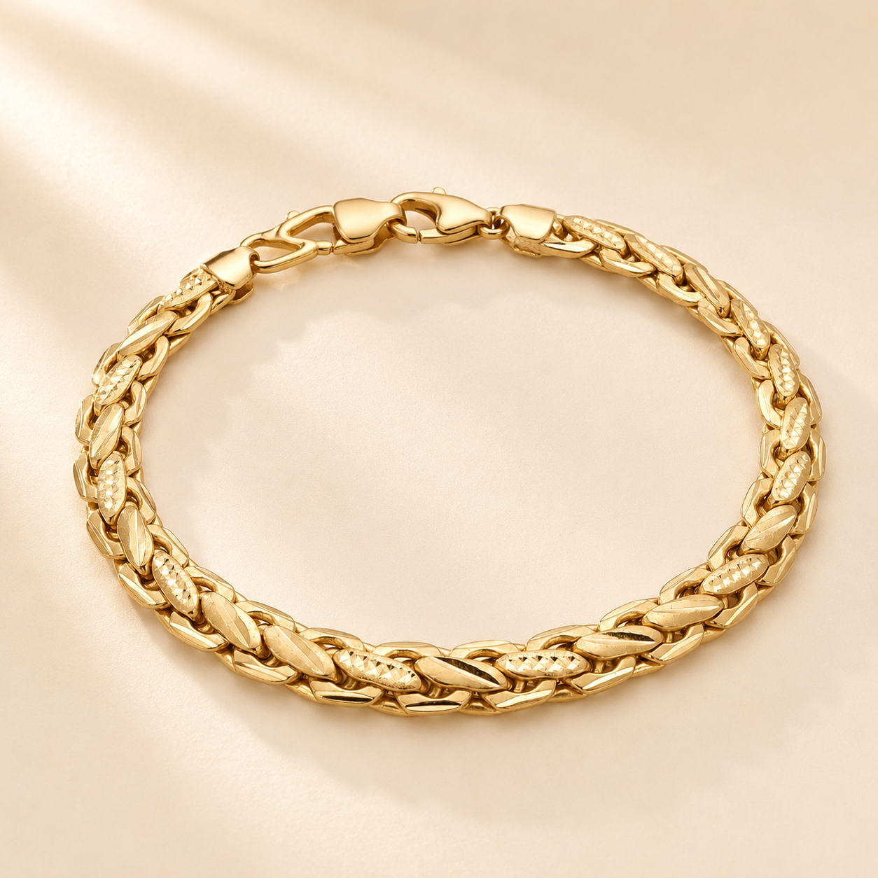 22K Gold Braided Chain Bracelet for Men | Classic Gold Jewellery