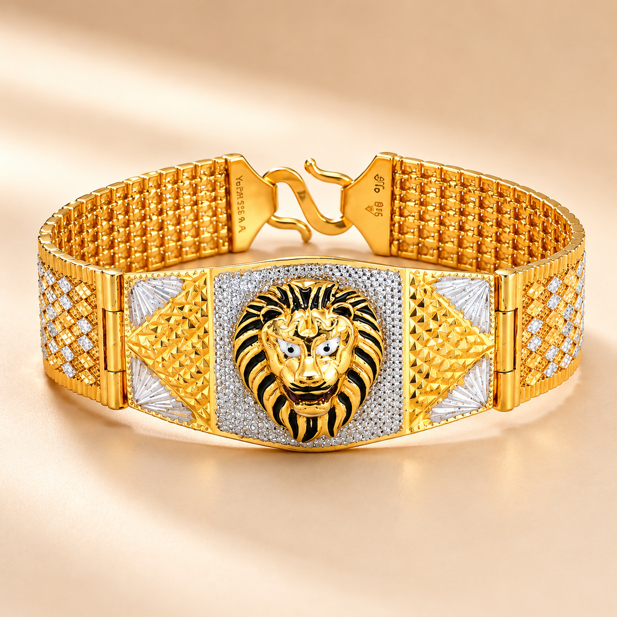 22K Gold Lion Face Bracelet for Men | Pachchigar Jewellers