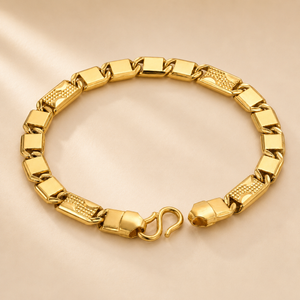 Patterned Gold Bracelet | Contemporary Link Design