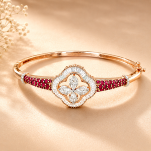 Floral Diamond Bracelet in Rose Gold