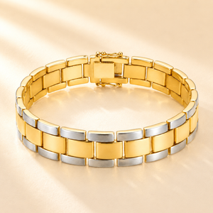 22KT Two-Tone Gold Link Bracelet