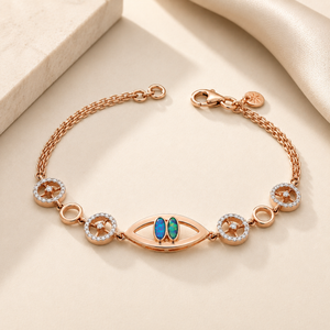 18KT Gold Bracelet for Women | Oval Leaf Centre Design