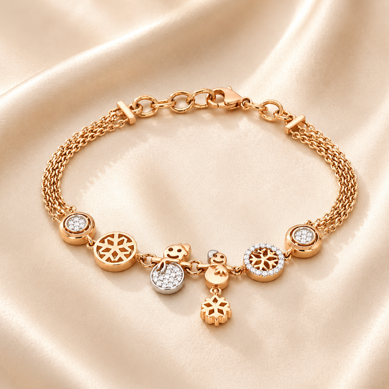 18KT Gold Charm Bracelet for Women | Designer Style