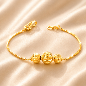 22K Gold Bead Bracelet for Women - Daily Wear