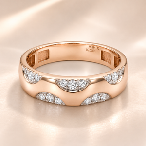 Diamond Pattern Gold Band Ring