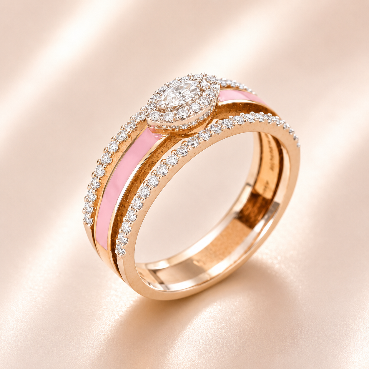 Elegant Dual-Tone Diamond Ring for Women