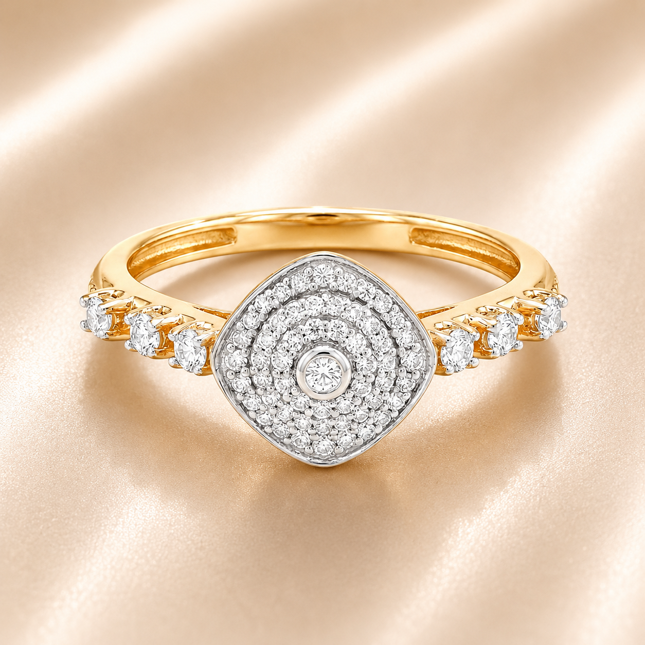22KT Gold CZ Cluster Ring | Perfect for Gifting