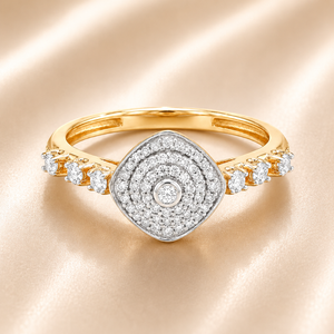 22KT Gold CZ Cluster Ring | Perfect for Gifting