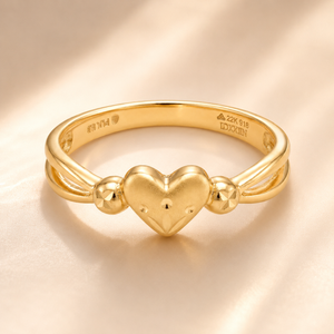 22KT Gold Heart Ring for Women