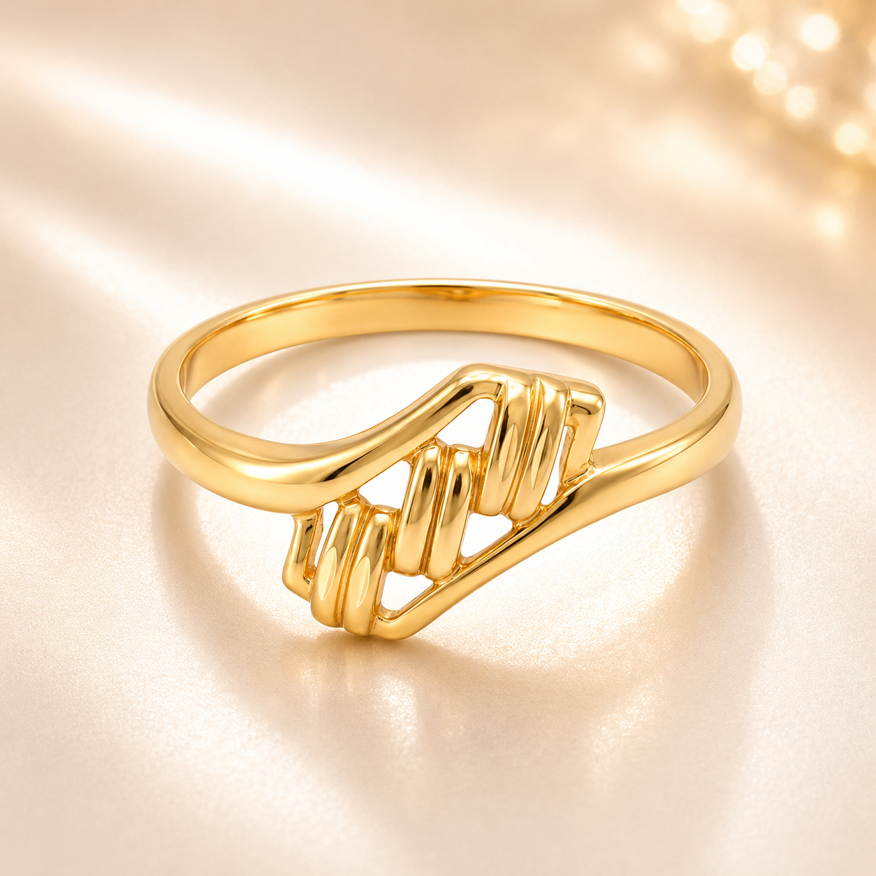 22KT Trendy Carved Gold Ring for Women