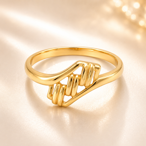 22KT Trendy Carved Gold Ring for Women