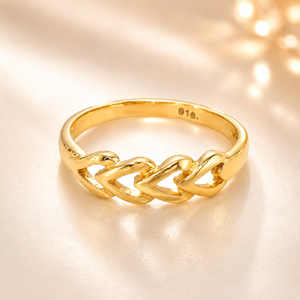 22KT Trendy Heart Chain Gold Ring for Women