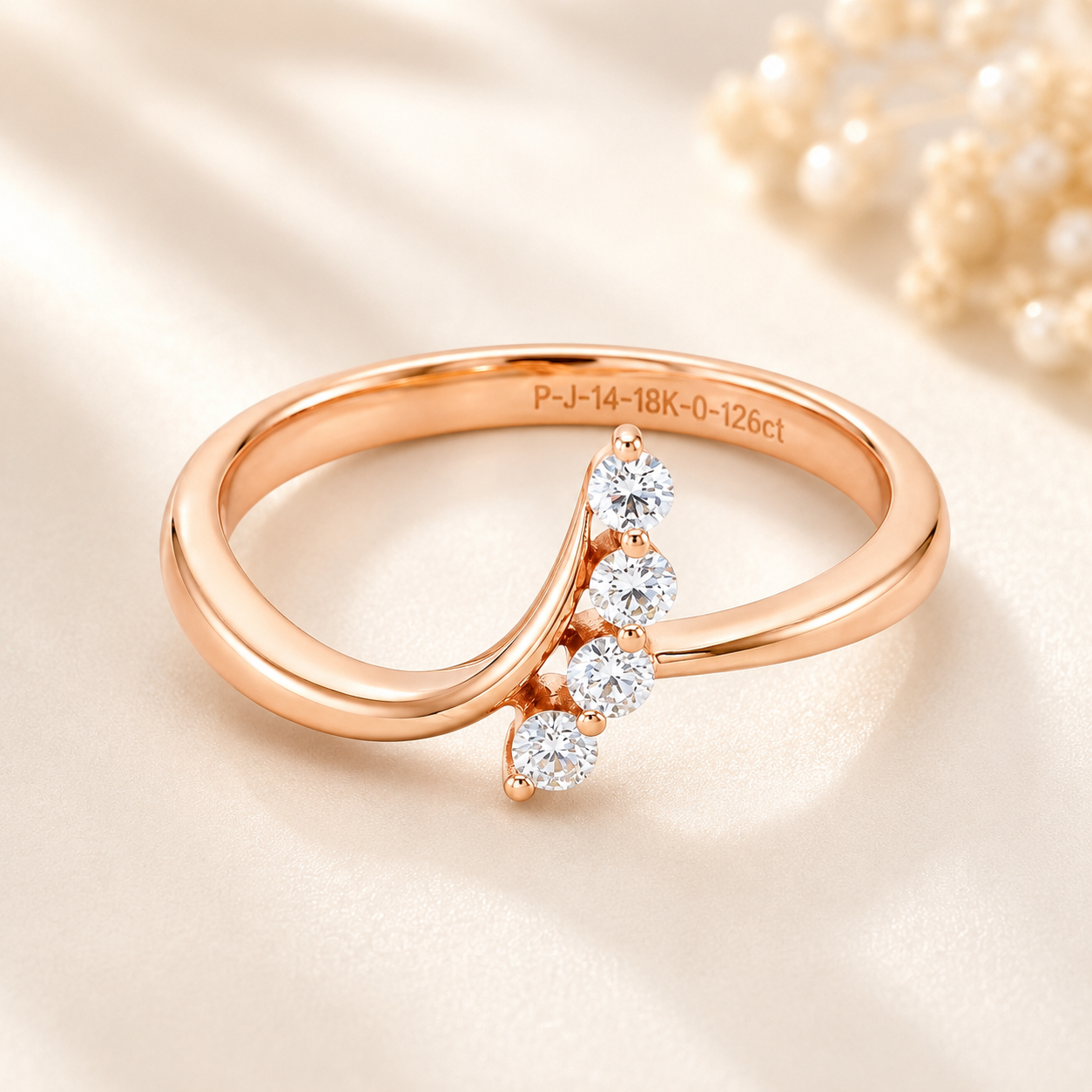Diamond Curve Gold Ring