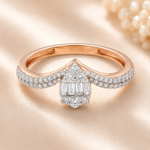 Halo Diamond Ring in Rose Gold
