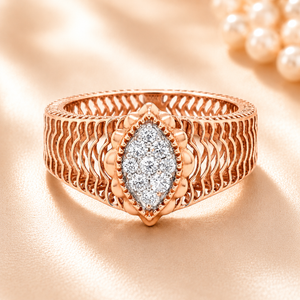 Textured Diamond Ring in Rose Gold