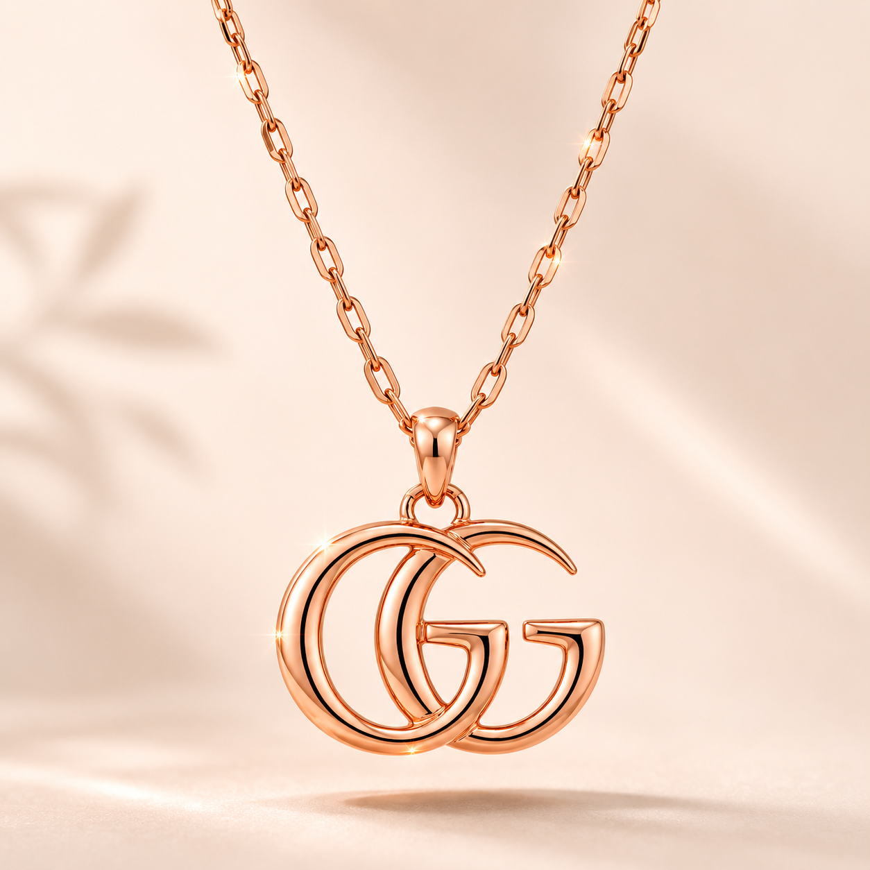 18KT Designer Rose Gold Necklace | Interlocking Motif