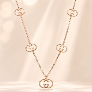 Designer Charm Gold Chain | Open Ring Pattern