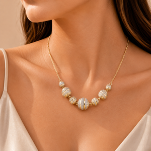 Textured Gold Necklace | Elegant Statement Jewellery