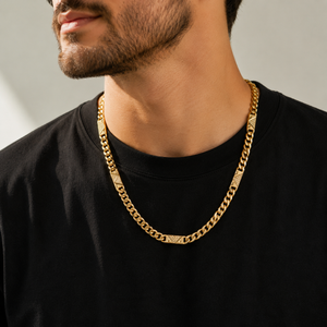22K Gold Monarch Bar Link Chain