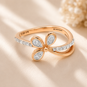 Diamond Floral Gold Ring