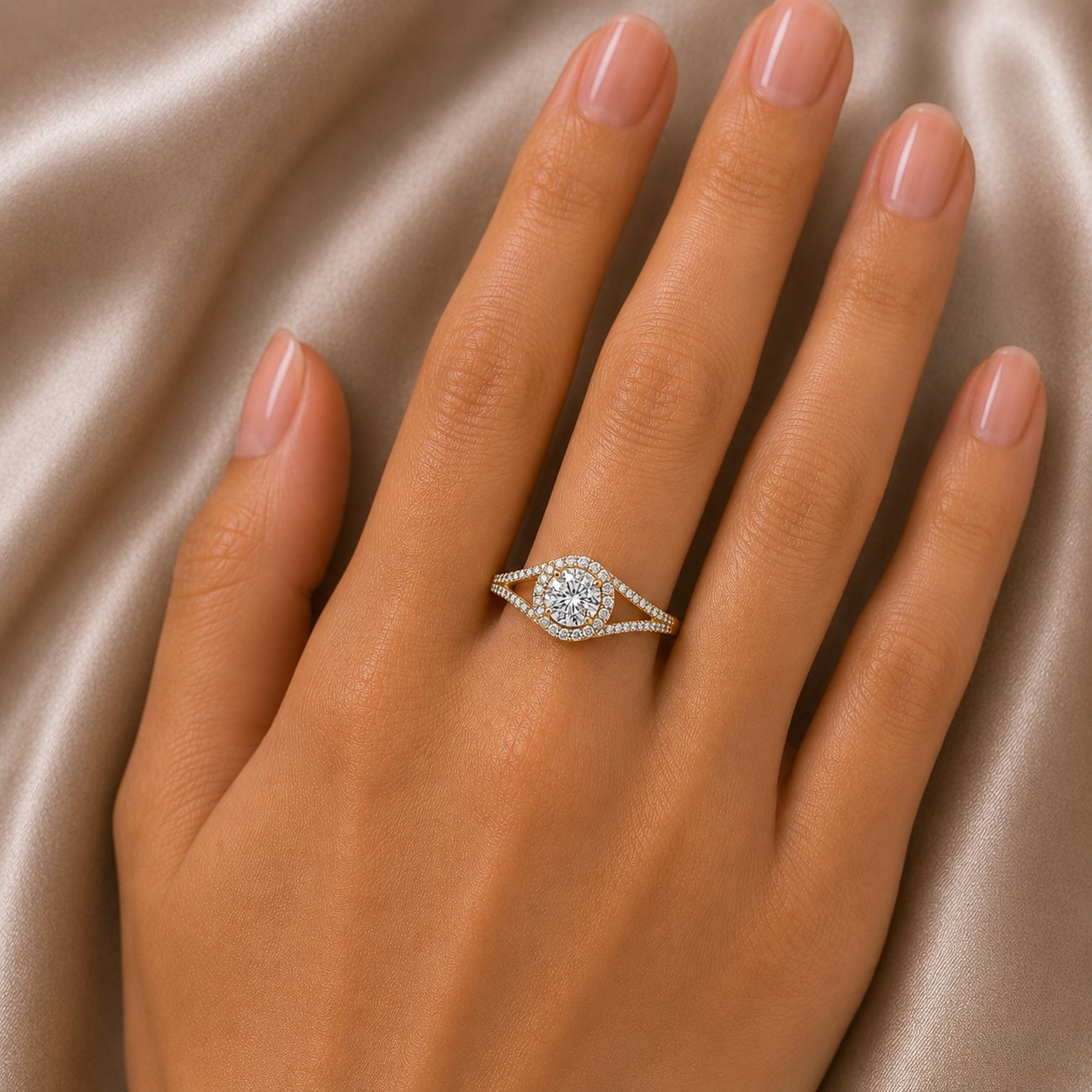 Elegant Diamond Engagement Ring in Gold