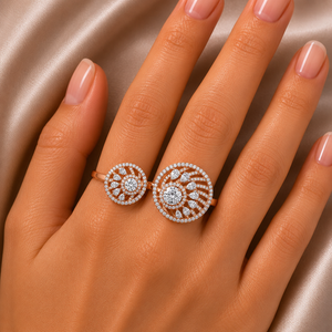 Designer Diamond Ring in Rose Gold for Women