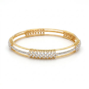 18KT Gold Radiance Diamond Designer Bangle
