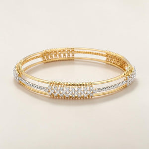 18KT Gold Radiance Diamond Designer Bangle