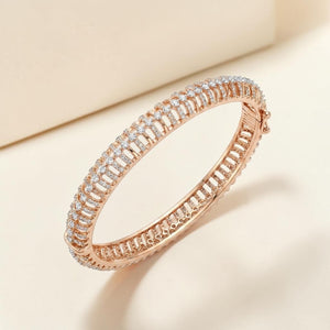 18KT Rose Gold Infinity Diamond Tennis Bangle
