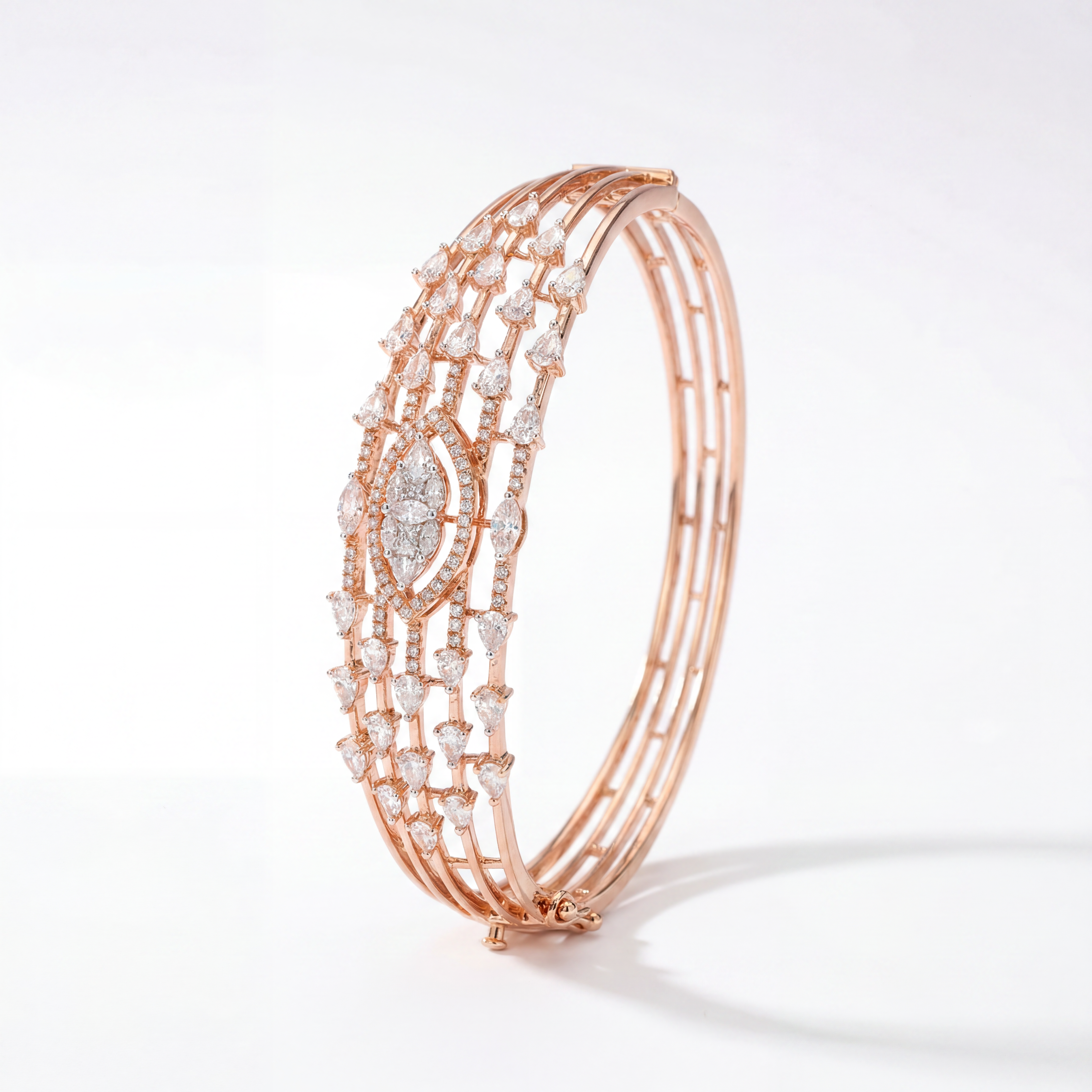 18KT Rose Gold Diamond Designer Bracelet
