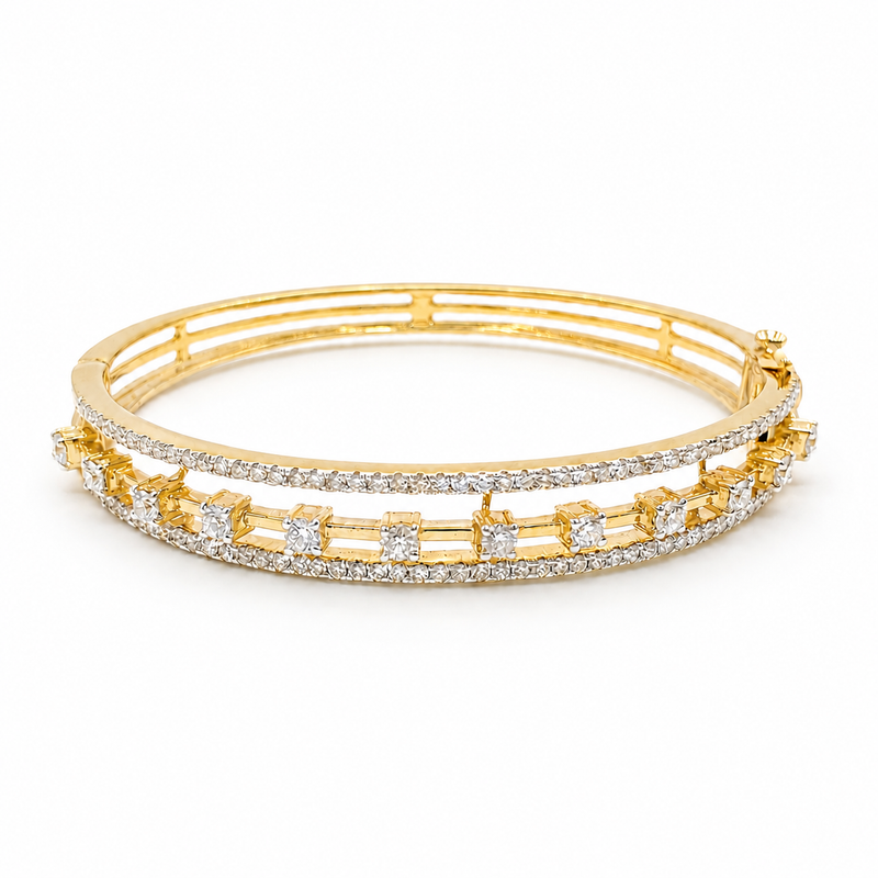 18KT Yellow Gold Diamond Designer Bracelet