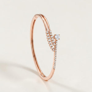 18KT Rose Gold Solitaire Twist Diamond Bracelet
