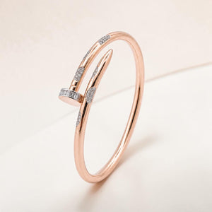 18KT Rose Gold Diamond Nail Bracelet