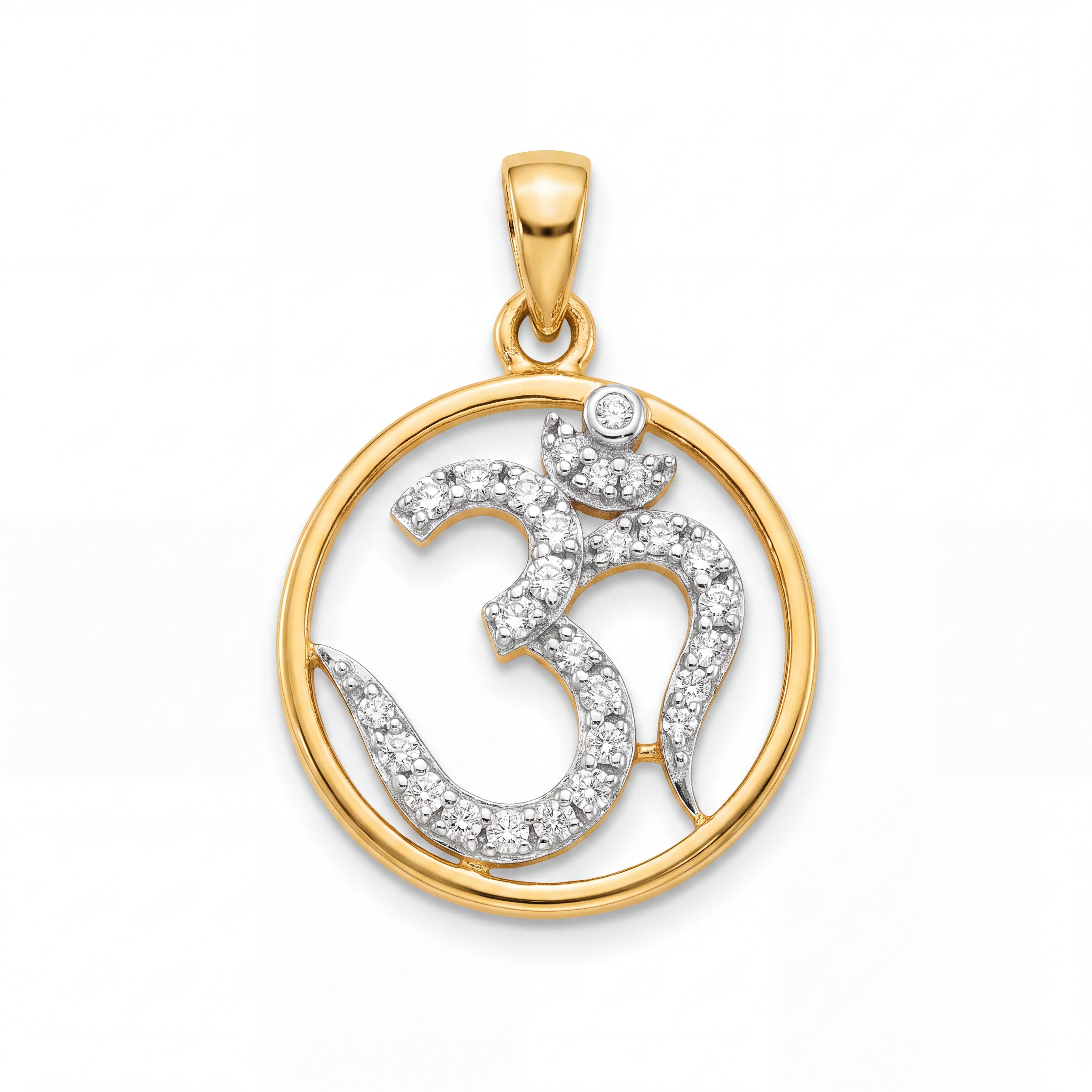 Divine Om Diamond Gold Pendant