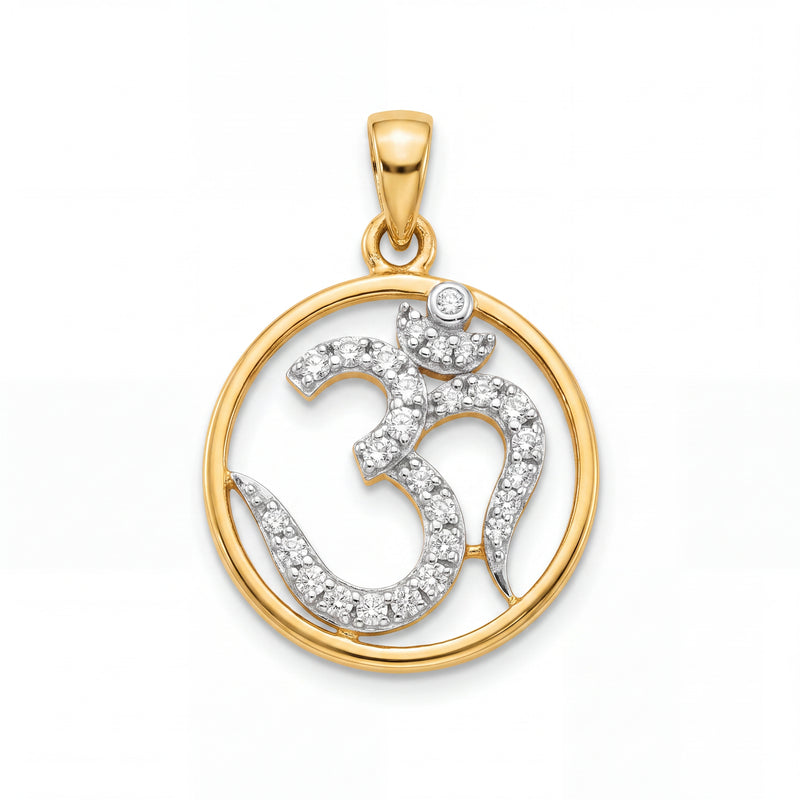 Divine Om Diamond Gold Pendant