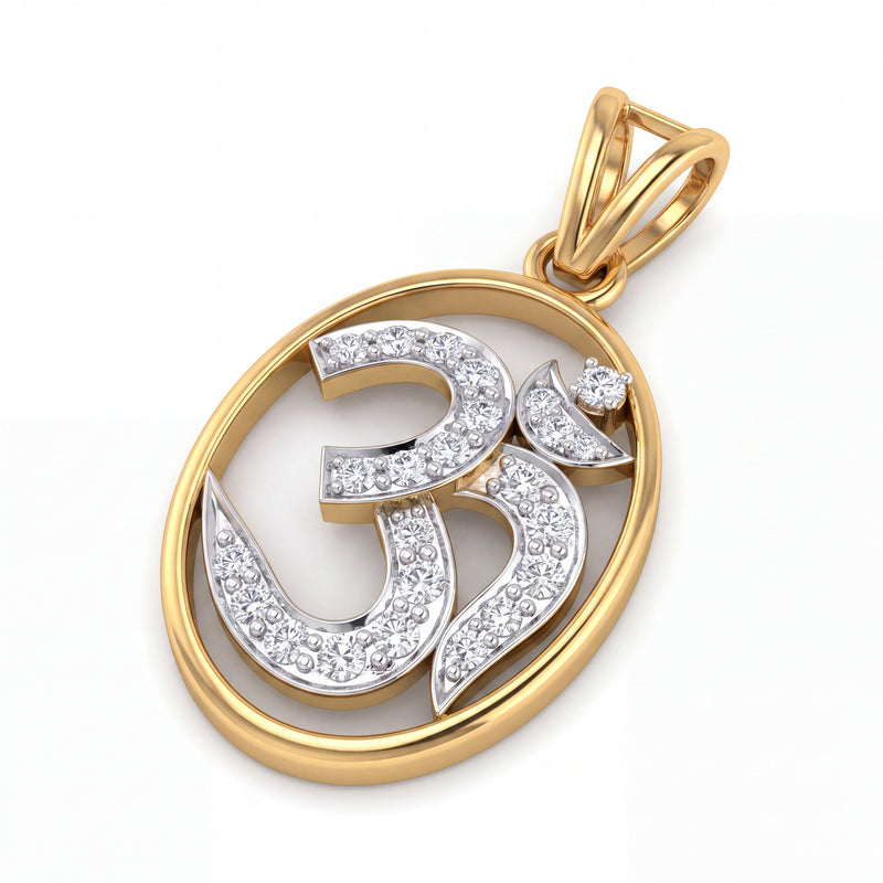 Eternal Om Diamond Gold Pendant
