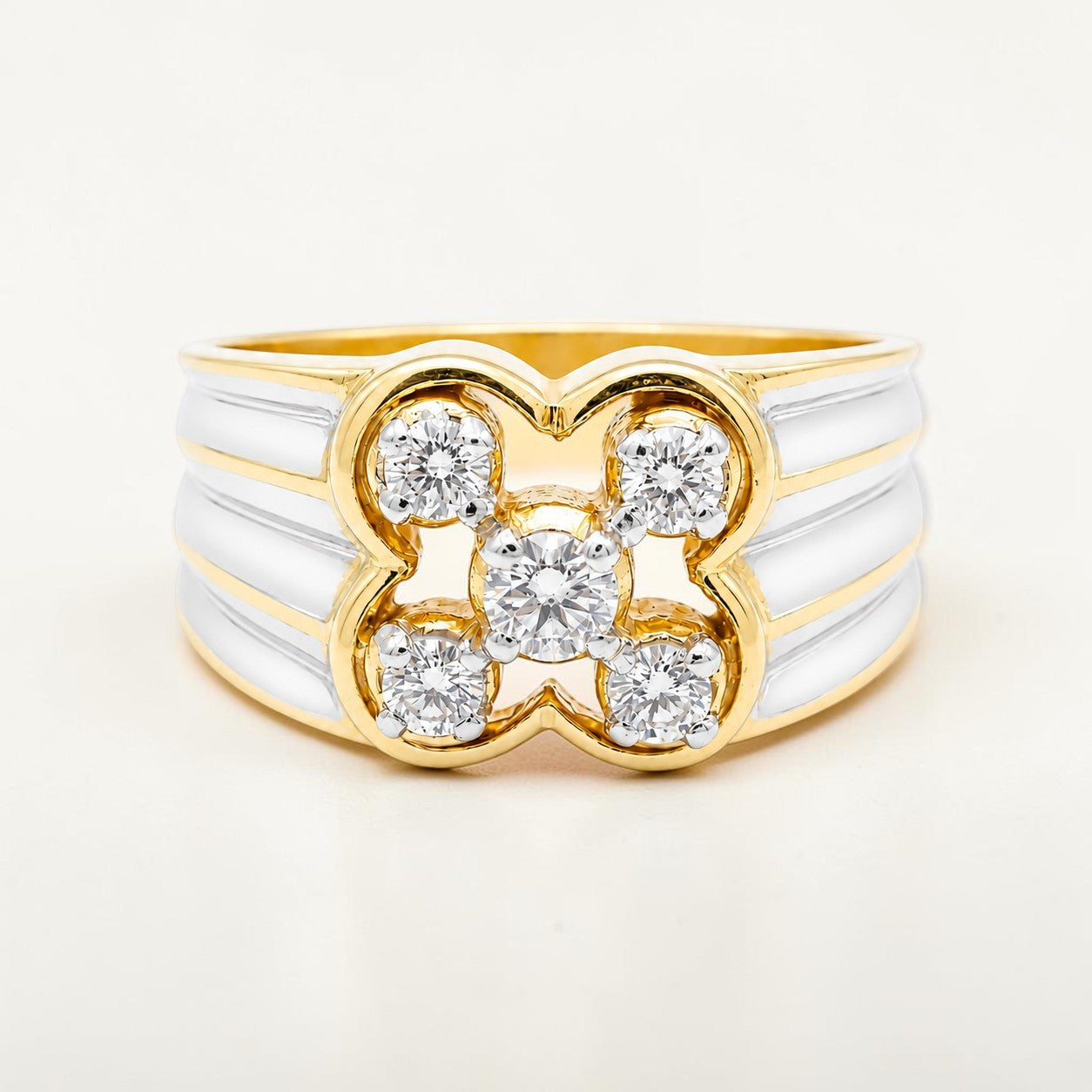 18KT Two-Tone Monarch Diamond Men's Ring