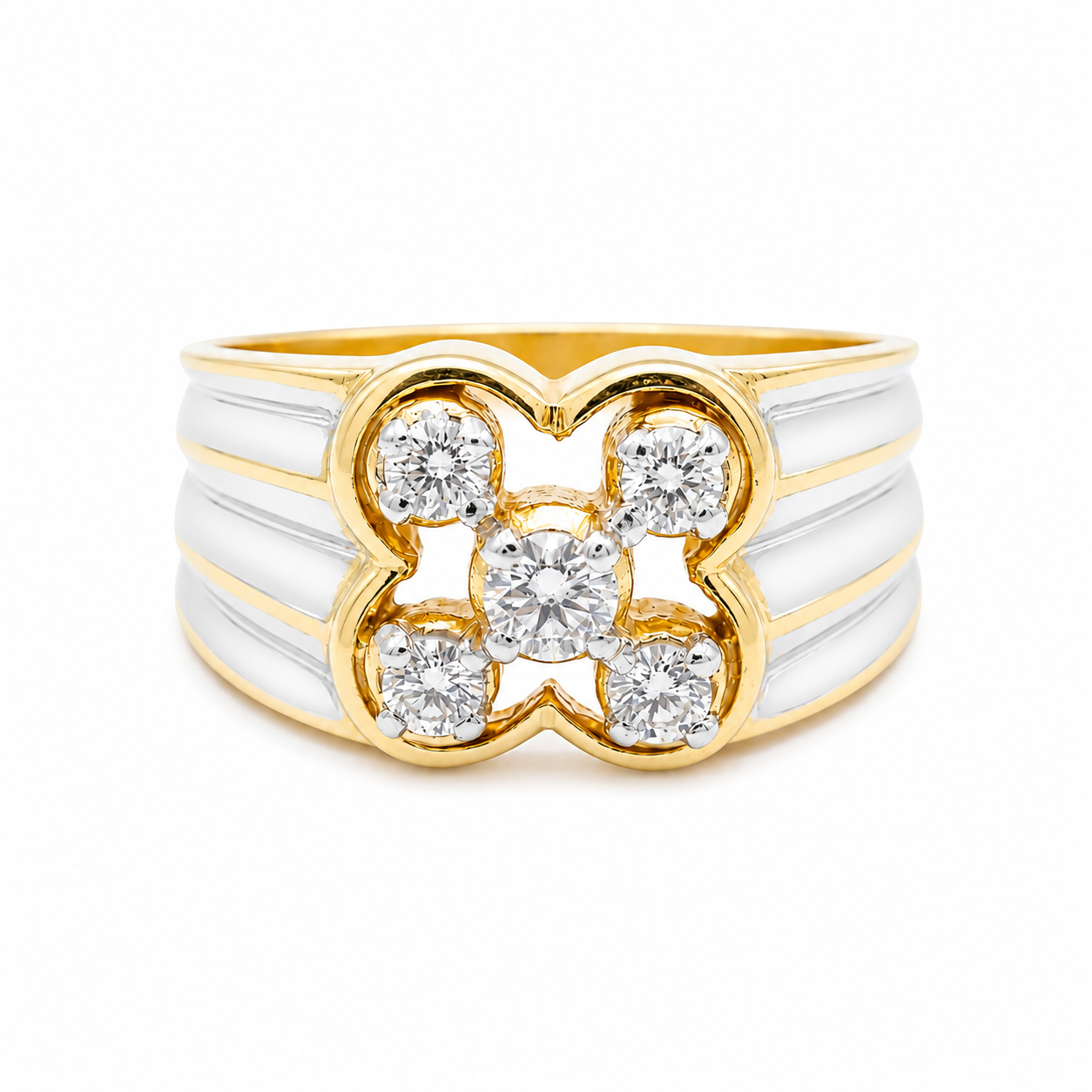 18KT Two-Tone Monarch Diamond Men's Ring