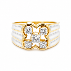 18KT Two-Tone Monarch Diamond Men's Ring