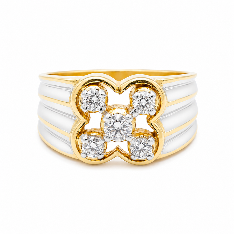 18KT Two-Tone Monarch Diamond Men's Ring