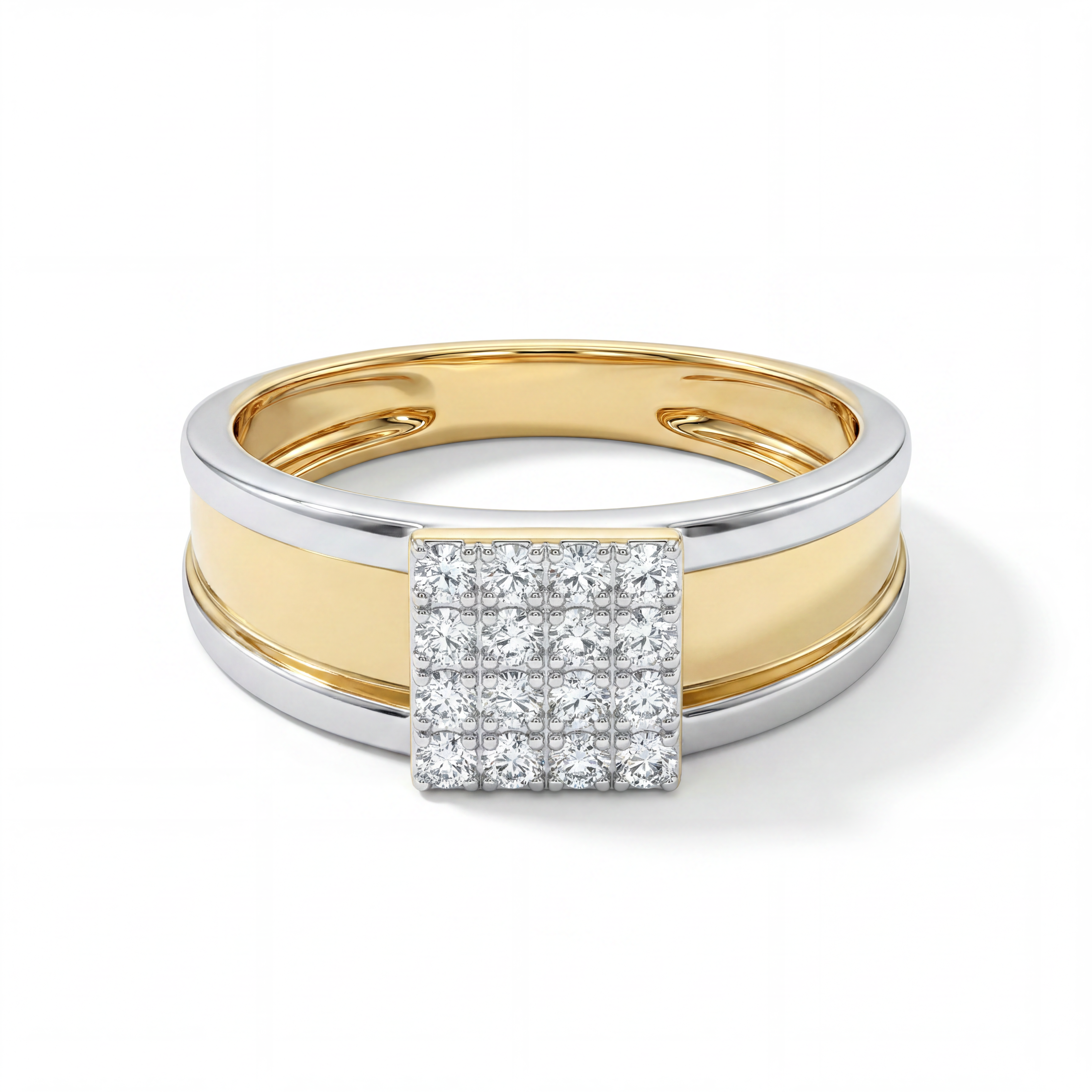 18KT Two-Tone Prestige Diamond Men's Ring